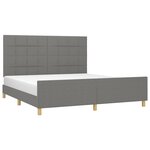 vidaXL Cadre de lit sans matelas gris foncé 160x200 cm tissu