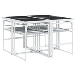 vidaXL Ensemble à manger de jardin avec coussins 5 Pièces blanc textilène