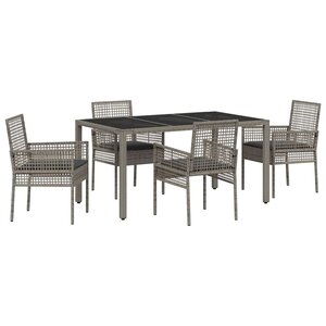 vidaXL Ensemble de salle à manger pour jardin 5 Pièces Gris polyrotin