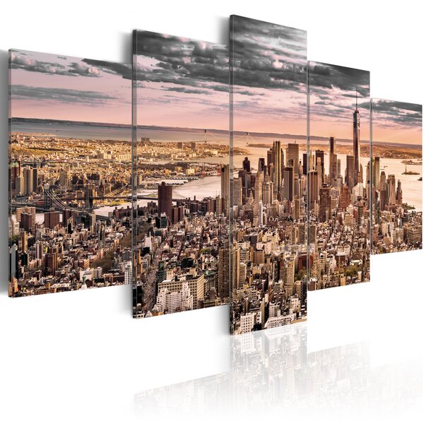 Tableau - new york city: morning sky l x h en cm 100x50