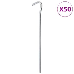 vidaXL Piquets de tente 50 Pièces 23 cm Ø7 mm acier galvanisé