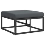 vidaXL Ensemble de canapé de jardin avec coussin 5 Pièces Noir Aluminium
