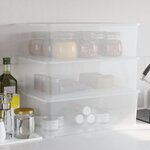 vidaXL Boîtes de rangement en plastique 3 Pièces 25 L empilables