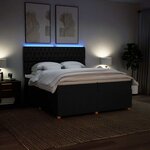 vidaXL Sommier à lattes de lit avec matelas Noir 200x200 cm Tissu