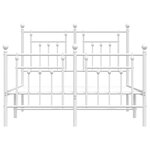 vidaXL Cadre de lit métal sans matelas et pied de lit blanc 120x200 cm