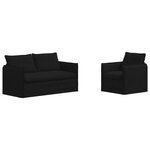 vidaXL Canapé 2 Pièces Noir 196 x 82 x 85 cm tissu