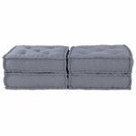 vidaXL Coussin 2 Pièces Gris 70 x 70 x 36 cm Polyester