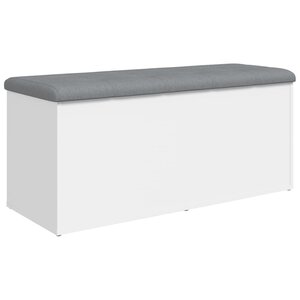 vidaXL Banc de rangement Blanc 102x42x45 cm Bois d'ingénierie