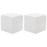 vidaXL Poufs 2 Pièces Blanc 30 x 30 x 30 cm Similicuir