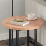 vidaXL Plateau de table Marron clair Ø 50 x 2.5 cm Chêne massif