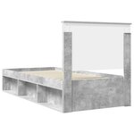 vidaXL Cadre de lit avec tiroir Gris Béton 100 x 200 cm Pin massif