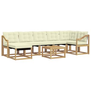 vidaXL Ensemble de canapés d'extérieur 8 Pièces Blanc et crème
