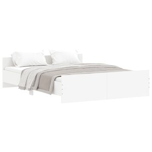 vidaXL Cadre de lit avec tête de lit/pied de lit blanc 150x200cm