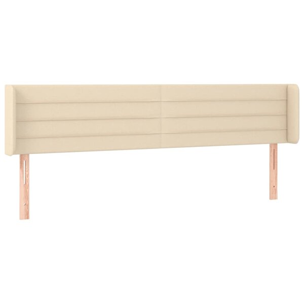 vidaXL Tête de lit avec oreilles Crème 203x16x78/88 cm Tissu