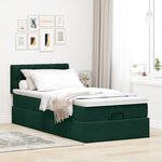 vidaXL Cadre de lit ottoman avec matelas vert foncé 90x190 cm velours