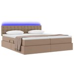 vidaXL Lit avec rangement et LED avec matelas Cappuccino 200 x 200 cm