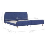 vidaXL Cadre de lit Bleu Tissu 180x200 cm