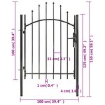 vidaXL Portail de jardin Acier 1 x 1 5 m Noir