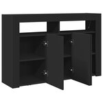 vidaXL Buffet Noir 116 x 30 x 75 cm Bois d'ingénierie