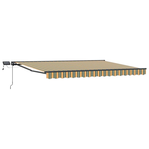 vidaXL Cadre de store manuel avec LEDs Vert  Jaune  Anthracite 4 × 3 m