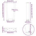 vidaXL Pieds de table basse en forme de V  2 pièces  blanc  38 x (42-43 3) cm  acier