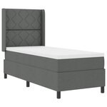 vidaXL Lit ressorts avec matelas - Gris foncé  80x200 cm  en tissu