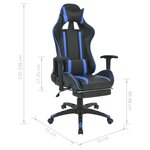 vidaXL Chaise de bureau inclinable avec repose-pied Bleu