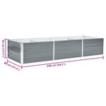 vidaXL Lit surélevé de jardin Acier galvanisé 240x80x45 cm Gris