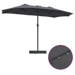 vidaXL Parasol de jardin Anthracite 385 x 209 x 244 cm tissu