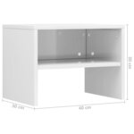 vidaXL Tables de chevet 2Pièces Blanc brillant 40x30x30cm Bois ingénierie