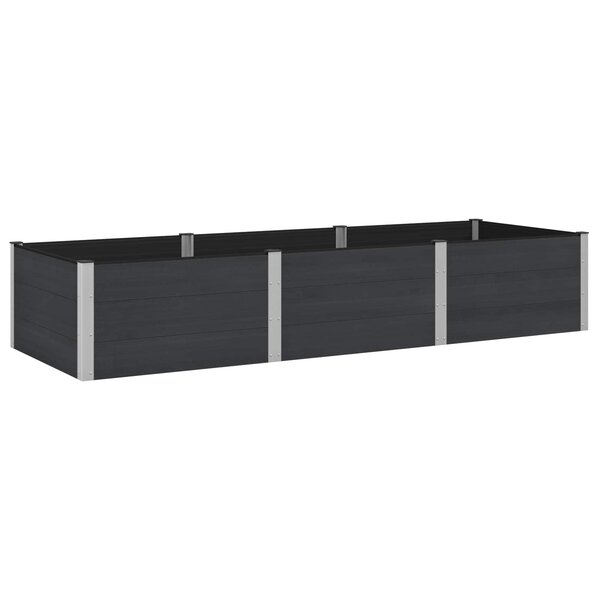 vidaXL Jardinière surélevée Noir 300 x 100 x 54 cm WPC et Aluminium