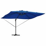 vidaXL Parasol Roma à Bras Déporté Bleu  Noir 352 x 251 x 265 cm