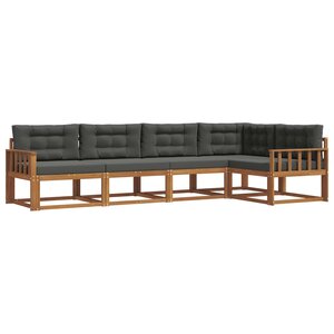 vidaXL Ensemble de canapés d'extérieur 5 Pièces Naturel et Anthracite