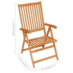 Salon de jardin meuble d'extérieur ensemble de mobilier 5 pièces bois de teck massif 02_0016574