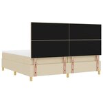vidaXL Lit à ressorts avec matelas Crème 200 x 200 cm tissu