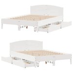 vidaXL Cadre de lit sans matelas blanc 160x200 cm bois de pin massif