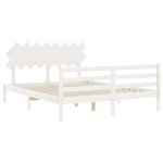 vidaXL Cadre de lit sans matelas blanc 160x200 cm bois massif