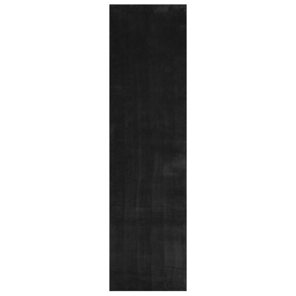 vidaXL Tapis doux à poils moyens et lavable HUARTE Noir 400 x 80 cm