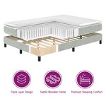 Lit à ressort vidaXL avec matelas gris clair 90x190 cm en velours