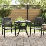 vidaXL Ensemble de tables de jardin 3 Pièces Noir Aluminium coulé