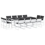 vidaXL Ensemble à manger de jardin avec coussins 13Pièces blanc textilène