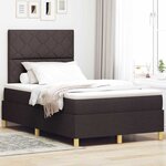 vidaXL Lit à ressorts avec matelas Marron foncé 120 x 200 cm tissu
