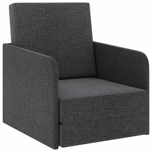 vidaXL Fauteuil convertible gris foncé tissu