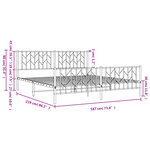 vidaXL Cadre de lit métal sans matelas avec pied de lit noir 183x213cm