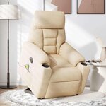 vidaXL Fauteuil inclinable de massage électrique crème