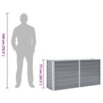 vidaXL Lit surélevé de jardin Acier galvanisé 160x40x77 cm Gris