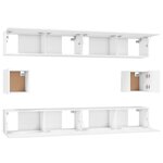 vidaXL Ensemble de meubles TV 6 Pièces Blanc Bois d'ingénierie