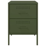 vidaXL Table de chevet vert olive 36x39x50 5 cm acier