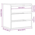 vidaXL Commode d'angle blanc 60x41x58 cm bois d'ingénierie
