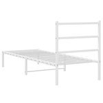 vidaXL Cadre de lit métal avec tête de lit blanc 80x200 cm